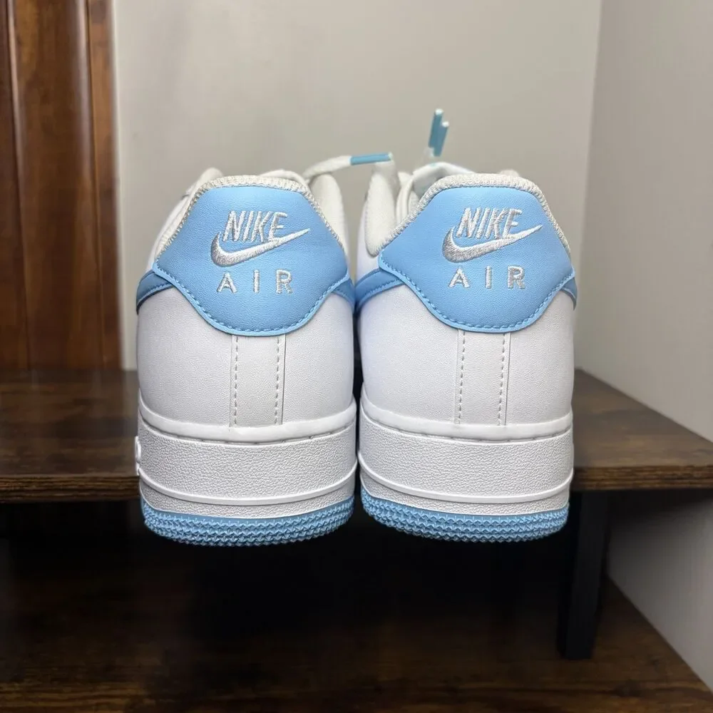 Size 10.5 - Nike Air Force 1 Low '07 White Aquarius Blue (Brand New)